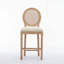 Ensemble de 2 tabourets de bar en bois massif: design champêtre classique avec sièges rembourrés-127421840