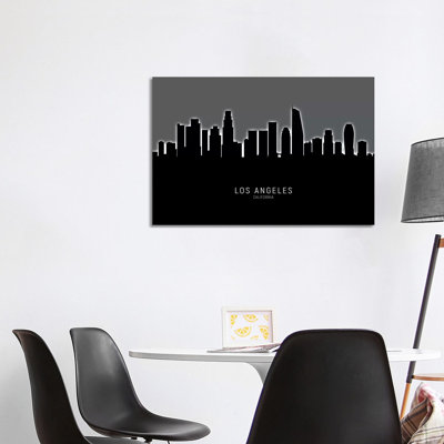 Los Angeles California Skyline by Michael Tompsett - Wrapped Canvas Graphic Art