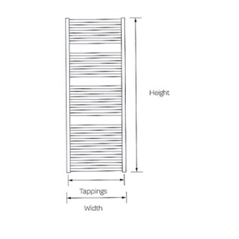 Clifton Heated Towel Rails, 120cm H x 50cm W x 5.5cm D