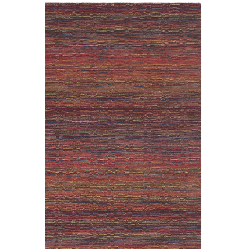 Tapis rouge / brun en laine Hossain, Rectangle 2 pi x 3 pi