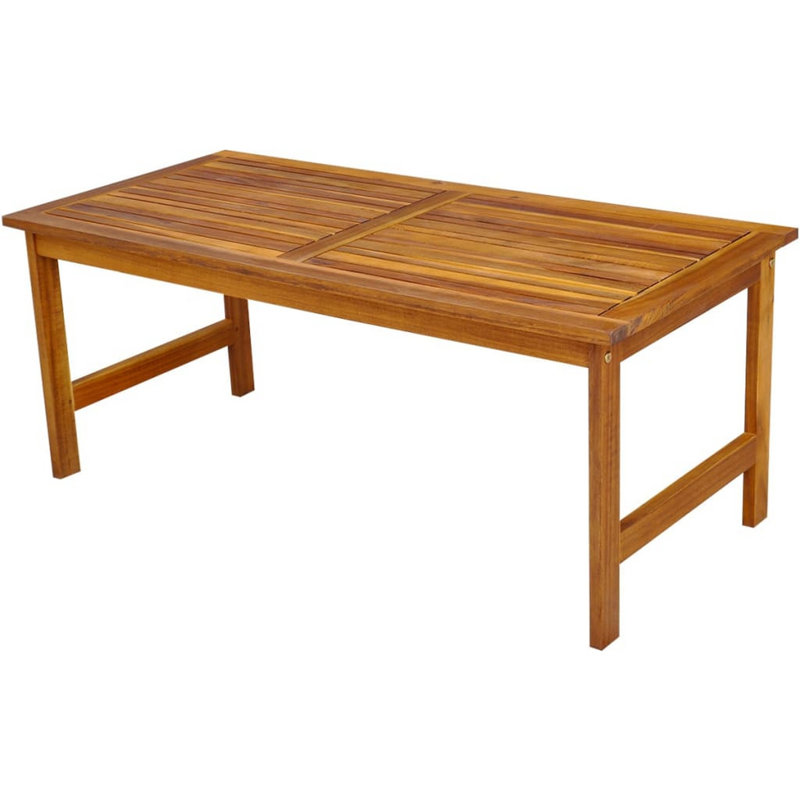 Ensemble de table modulaire d'extérieur 4 pièces Roma, bois d'acacia brun, blanc