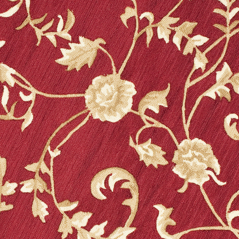 DuraArea Rug Hand Hooked Performance Floral Rug, Round 8'