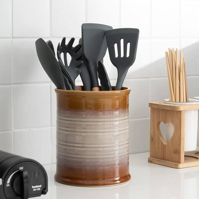 Ceramic Cutlery Rack, Brown/Beige