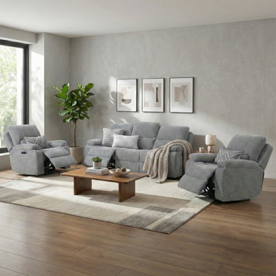 Tation Electric Reclining Suite Fossil 3+1+1
