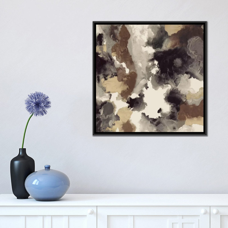 « satellite view », impression sur toile, H 18 po x l 18 po x P 1,5 po, Toile avec cadre noir, Pas de tapis