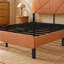 Cadre de lit grand format en métal, lit plateforme carré avec rangement sous le lit, aucun matelas à ressorts requis, brun rétro-1699031189