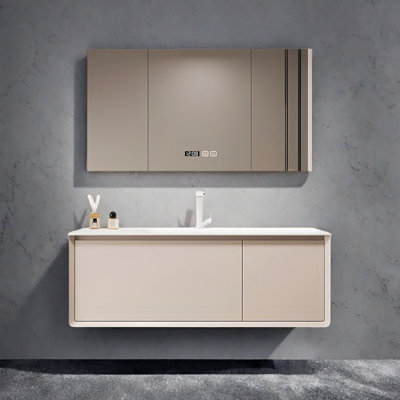 Simple cream style bathroom cabinet