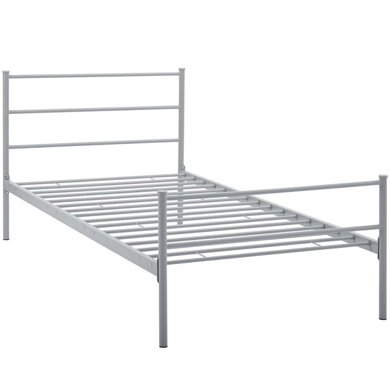 Base de lit plateforme Alina, Gris, Simple
