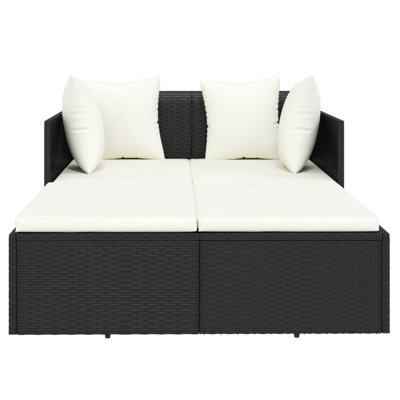 Marigene 46.5" Wide Outdoor Wicker Patio Daybed with Cushions