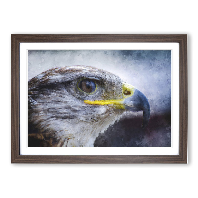 Golden Eagle Vol.4 - Picture Frame Painting, Walnut Framed, 36cm H x 48cm W x 2cm D