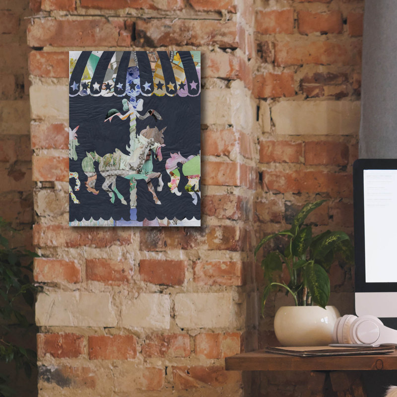 «Carousel» par Artpoptart, art mural sur toile, H 16 po x l 12 po x P 0,75 po