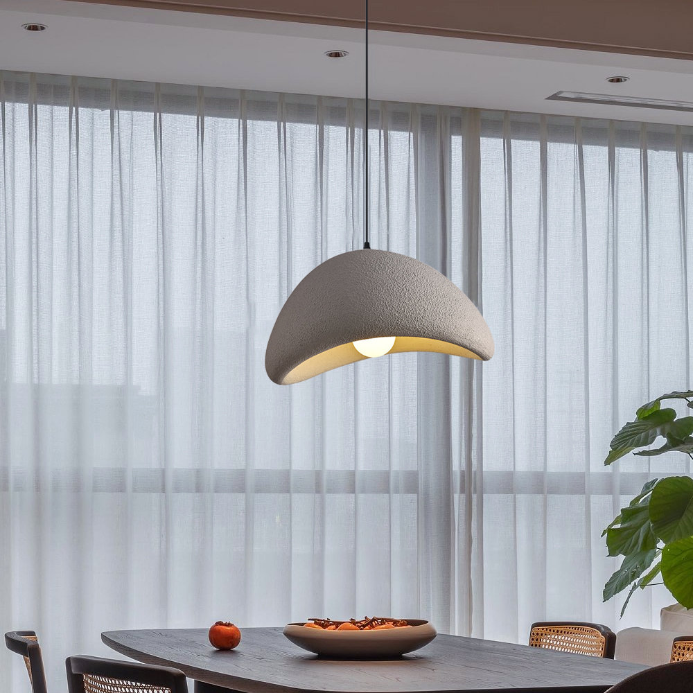 Danthony Single Light Polyester Dimmable Pendant, 7.08" H x 11.81" W x 11.81" D