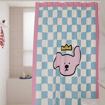 Rideau de douche en polyester avec crochets