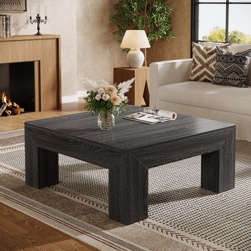 39.4" Square Coffee Table, Gray