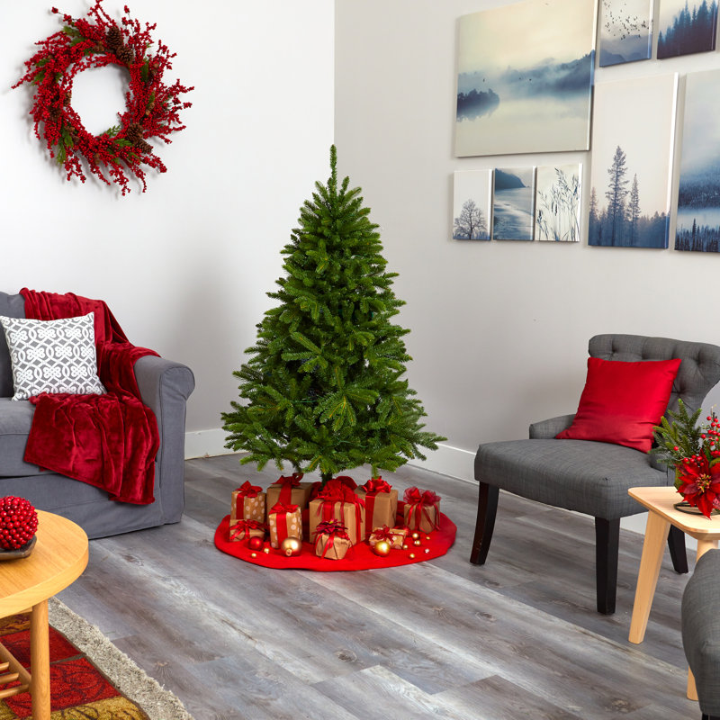 Lighted Artificial Christmas Tree, 4' H