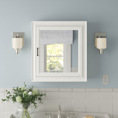 Jesse 23.75'' W 26'' H Surface Framed Medicine Cabinet Mirror 2 Adjustable