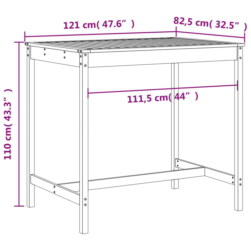 Avital Brayden Studio Bar Set with Wood Frame and Solid Wood Outer Material, Black