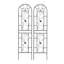 2 Pack Metal Garden Trellis 86.7" X 19.7" Rustproof Trellis For Climbing Plants Outdoor Flower Support Peacock Style