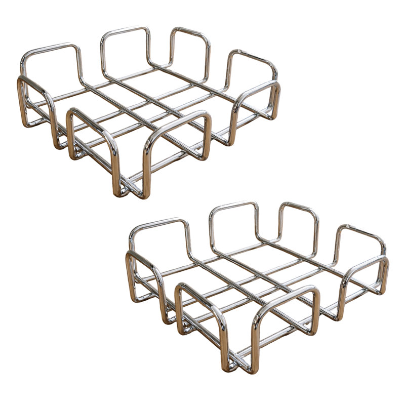 Porte-serviettes de table carré en chrome argenté YBM Home, 2