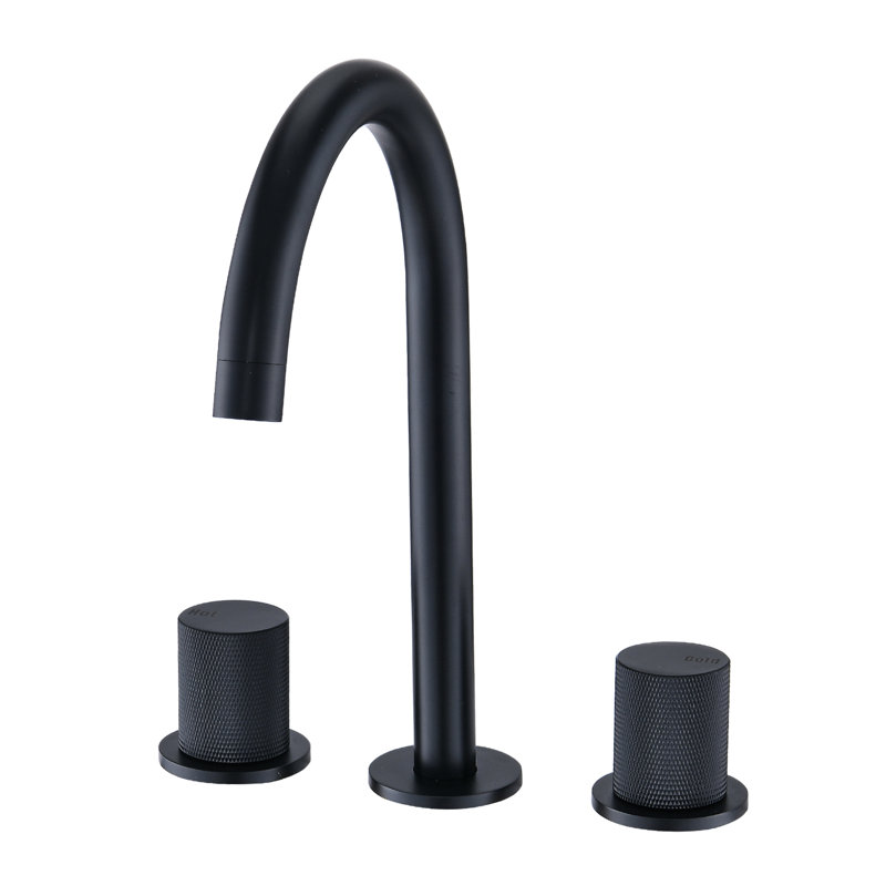 Robinet pour salle de bain à deux poignées, Or brossé