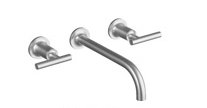 Purist Wall Mounted Bathroom Faucet, Lever Handle, Brushed Chrome