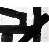 Untitled Black and White 1' Framed Graphic Art Print on Canvas