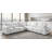Contemporary White & Khaki Leather L-Shaped Sectional Sofa-1033653402