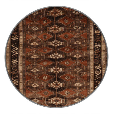 Tapis brun turc lavable à la machine
