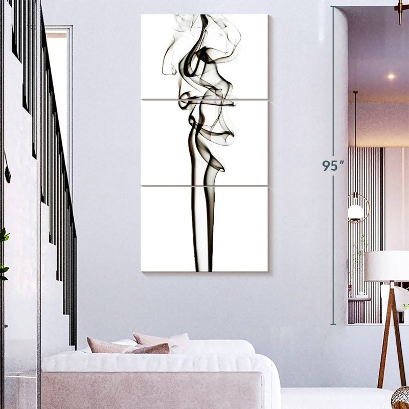 Abstrait noir fumée - sensuel, H 80 po x l 39 po