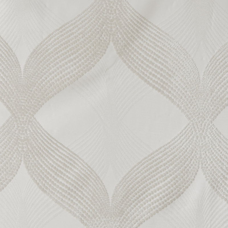Bentley Ogee Knitted Jacquard Geometric Total Blackout Single Curtain Panel, Ivory, 50" W x 84" L