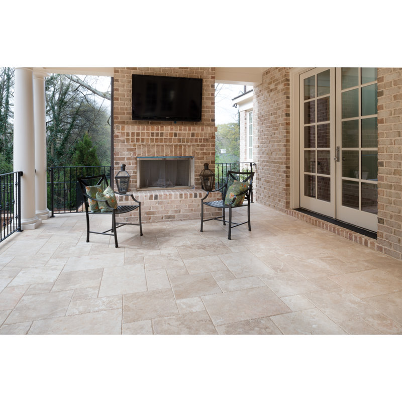 Marzana Dune Pattern Honed Travertine Floor and Wall Tile