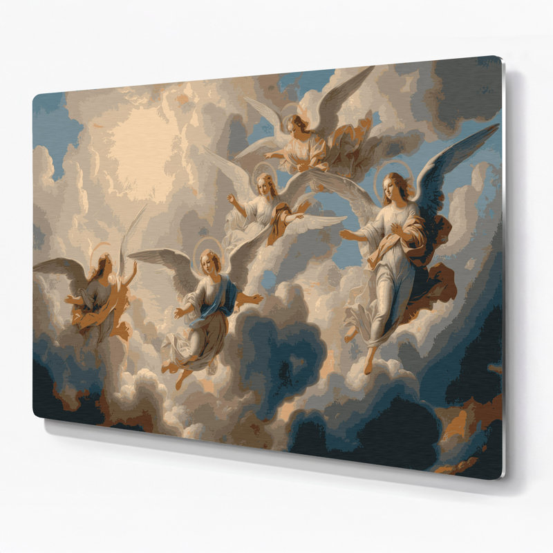 «Christmas Angels», art mural en métal brun, H 12 po x l 18 po