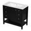 Meuble-lavabo moderne en bois massif et meuble-lavabo noir 3 tiroirs 1