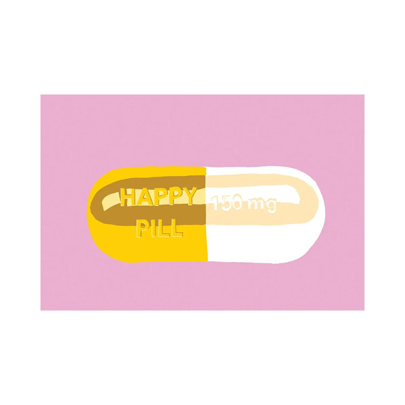 Happy Pill Pink - Wrapped Canvas Print, 152.5 cm H x 101.5 cm W