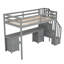 Structure de lit simple de taille mezzanine avec bureau intégré et tiroirs de rangement doubles