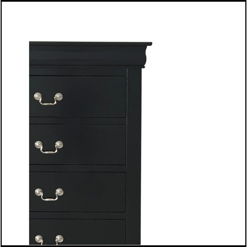 Commode 5 tiroirs à finition noire