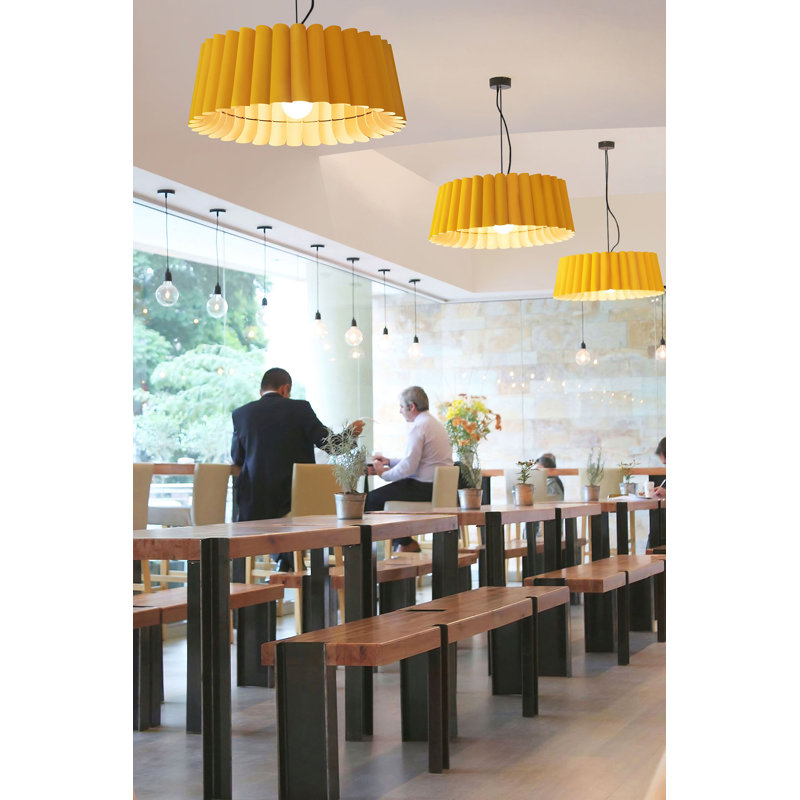 Luminaire suspendu unique à 1 lumière Renata, Jaune