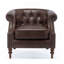 Chaise d'appoint capitonnée en similicuir brun avec garniture cloutée pour le confort et le style dans n'importe quelle pièce