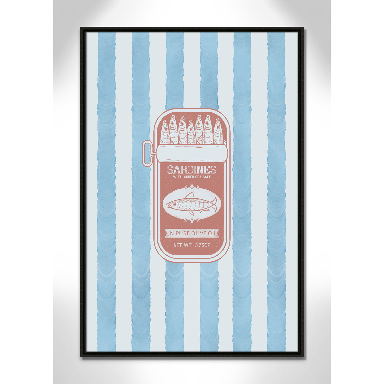 Salty Sardines Print by Marcus Prime, 25.5'' W x 37.5'' H, Espresso Floater