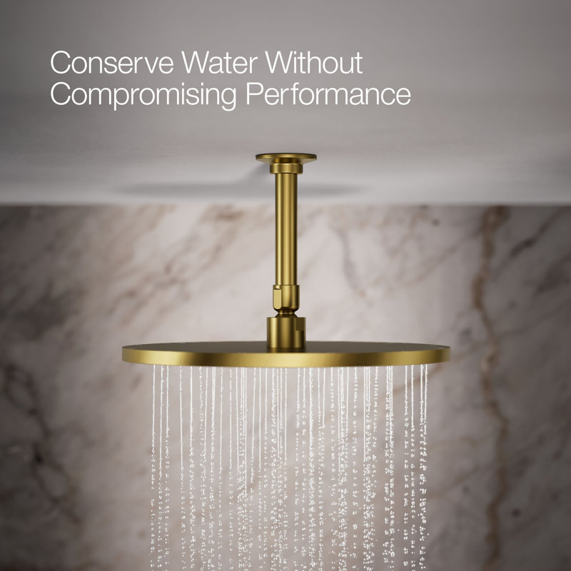 Contemporary Round 12" Rainhead with Katalyst Air-Induction Spray, 2.5 Gpm, Vibrant Brushed Gold