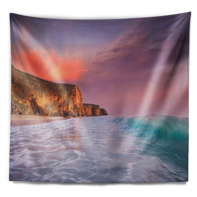 Tapisserie coucher de soleil paysage marin magnifique