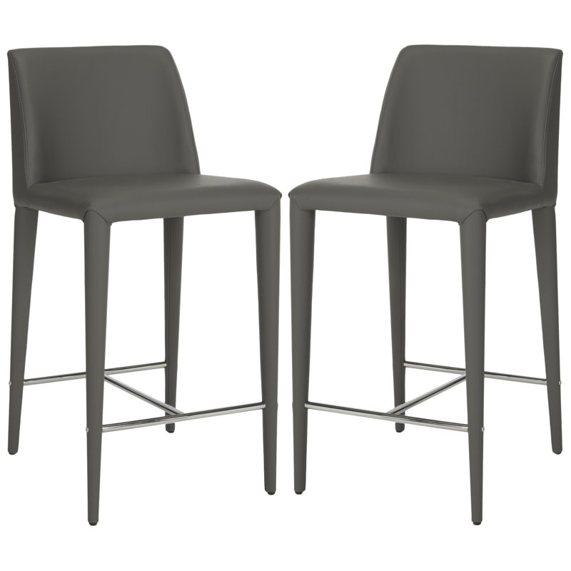 Tabouret de bar et de comptoir Boilleau, Gris, Tabouret de comptoir (siège d’une hauteur de 26