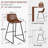 Bar Stools of 2/3/4, 26/30 Inch Counter Height Barstools with Back Faux Leather Bar Height Stools for Kitchen Island Counter-1812814378-1812814385-1812814387