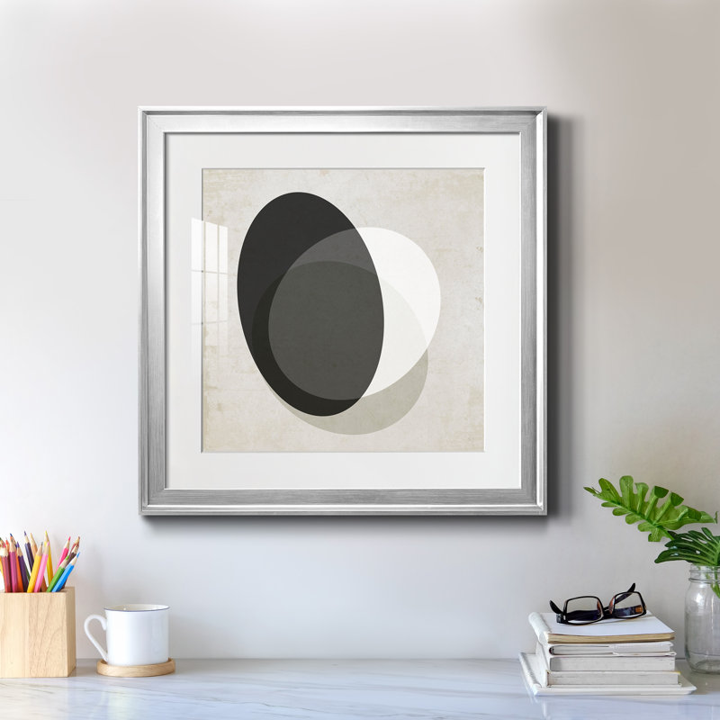 Chanson du printemps après-midi bleu - peinture encadrée, H 22,5 po x l 22,5 po x P 1,5 po, Encadrement argenté
