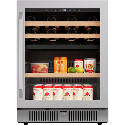 24 Inch Wide 14 Bottle Capacity and 79 Can Capacity Wine and Beverage Cooler