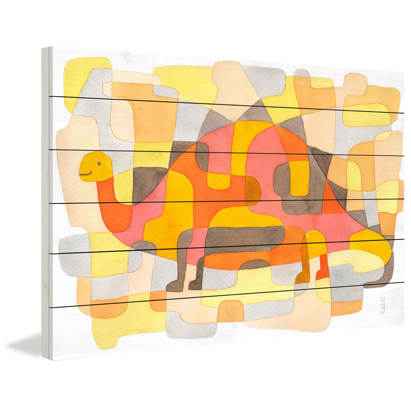 «Dinosaur 2», reproduction d'art, H 24 po x l 36 po, Bois blanc