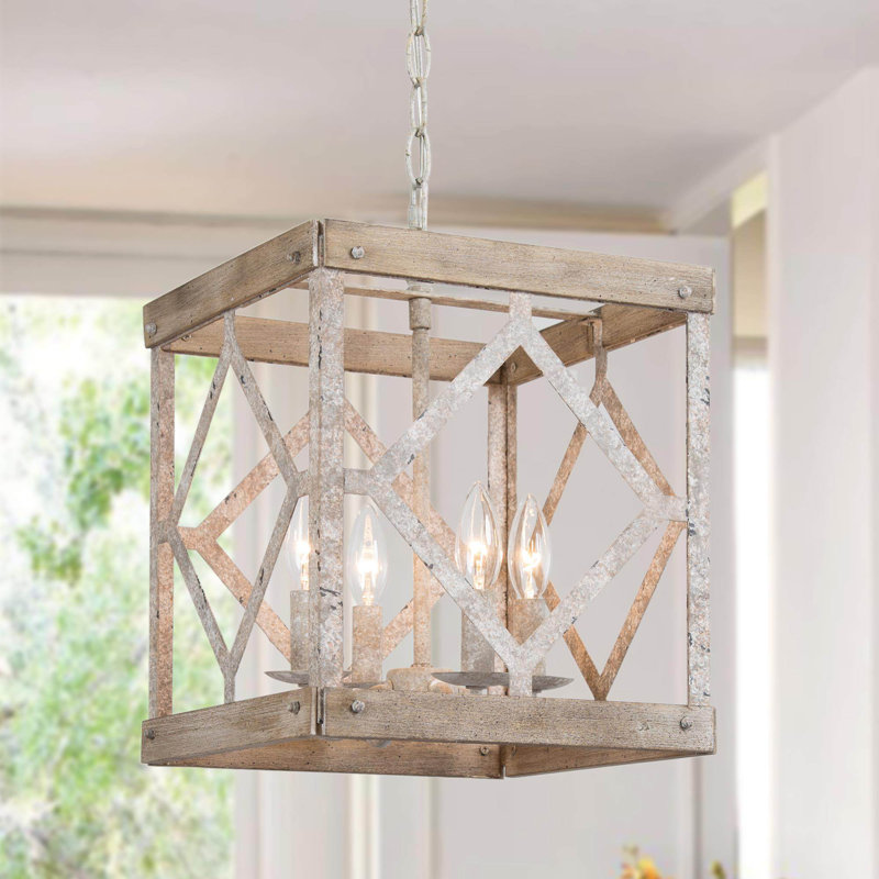 Lustre géométrique unique à 4 lumières