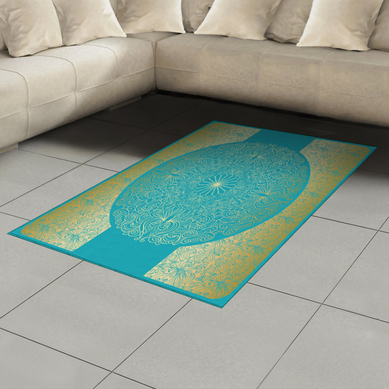 Tapis décoratif en fibres à haute densité Mandala, Rectangle— 4 pi x 5 pi 8 po