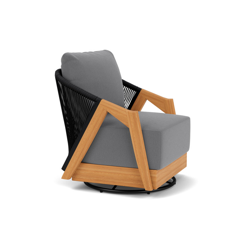 Alpine Outdoor Teak Swivel Armchair, Remy Graphite