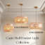 Luminaire suspendu coquillage réglable avec abat-jour en corde de coton Costal